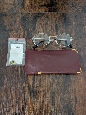 Vintage Cartier St. Honore sunglasses 51-20 with Sapphire hinges